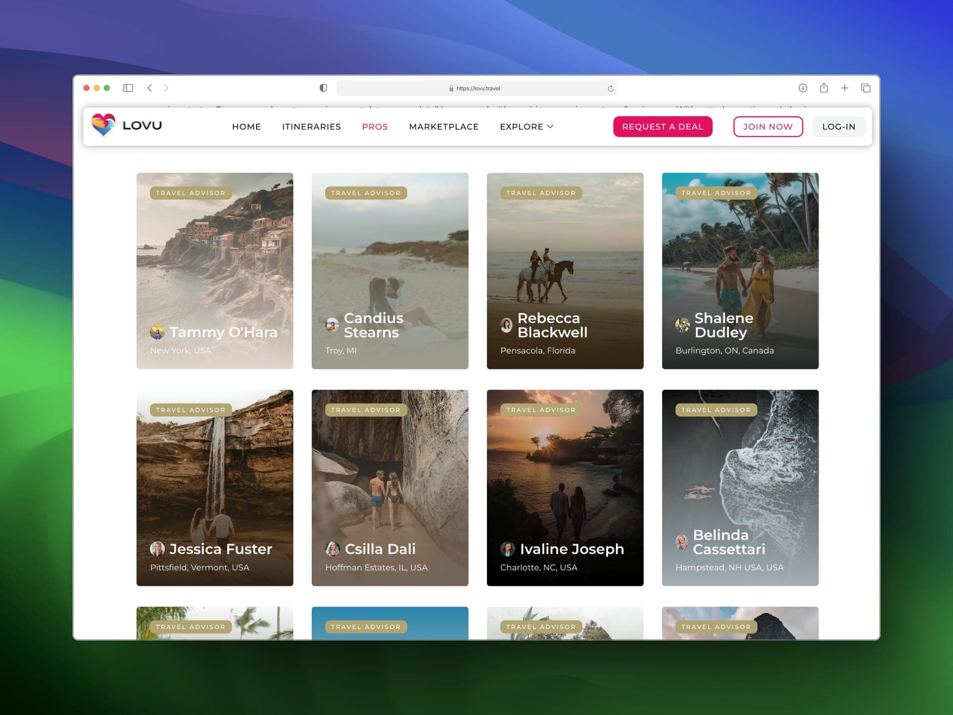 LOVU advisor profiles